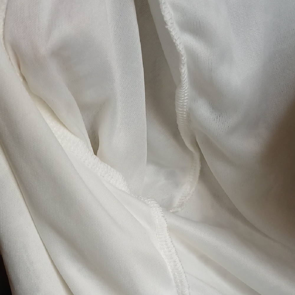 SHEIN White Long Sleeve Bib Collar Crop Blouse - Picture 8 of 8